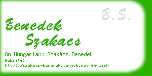 benedek szakacs business card