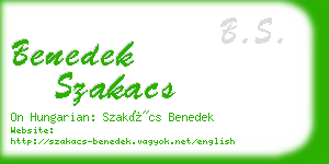 benedek szakacs business card